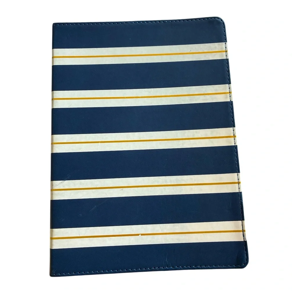 C. A. Gibson Writing Journal 192 Blank Pages 10” x 7.5” Striped Blue Gold NWOT
